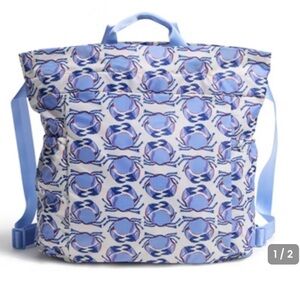 Vera Bradley Women's Deluxe Drawstring Backpack & Zip ID  Feelin' Crabby